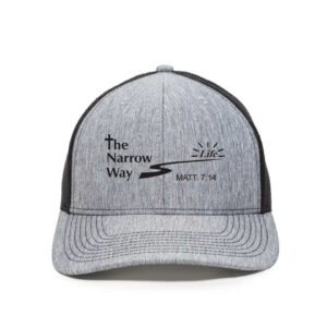 Heathered Gray and Black Cap with Embroidered Logo